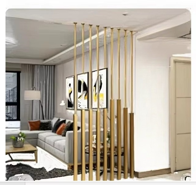 Home Office Interior Design - ej- Rozkładany wewnętrzny parawan ze złoto-platerowanej