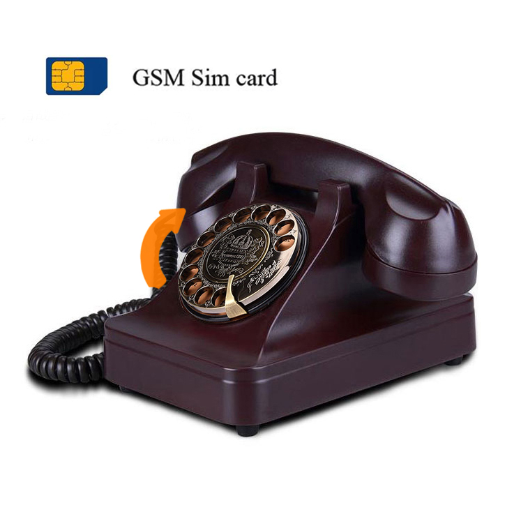 Home Office Call Center - Retro Bezprzewodowy Telefon Stacjonarny z Kartą