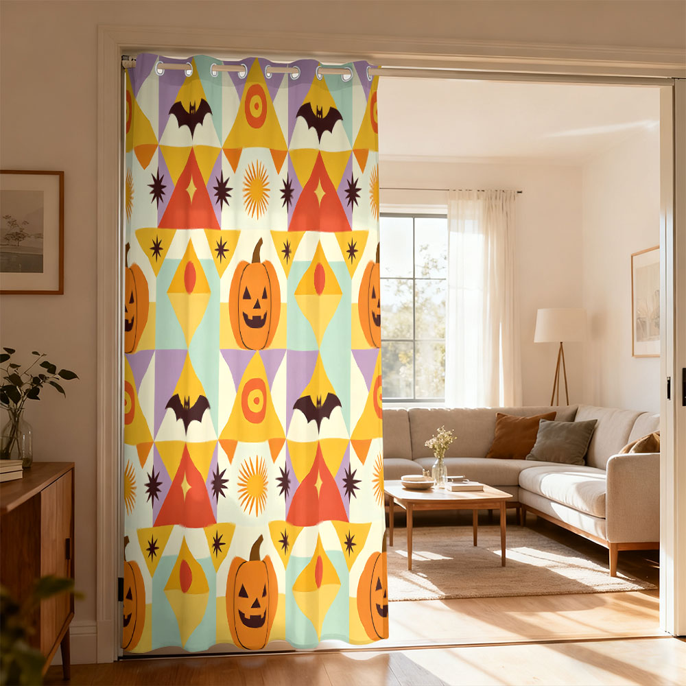 Home Office Rate - 1 szt. Halloweenowa zasłona z pętelkami