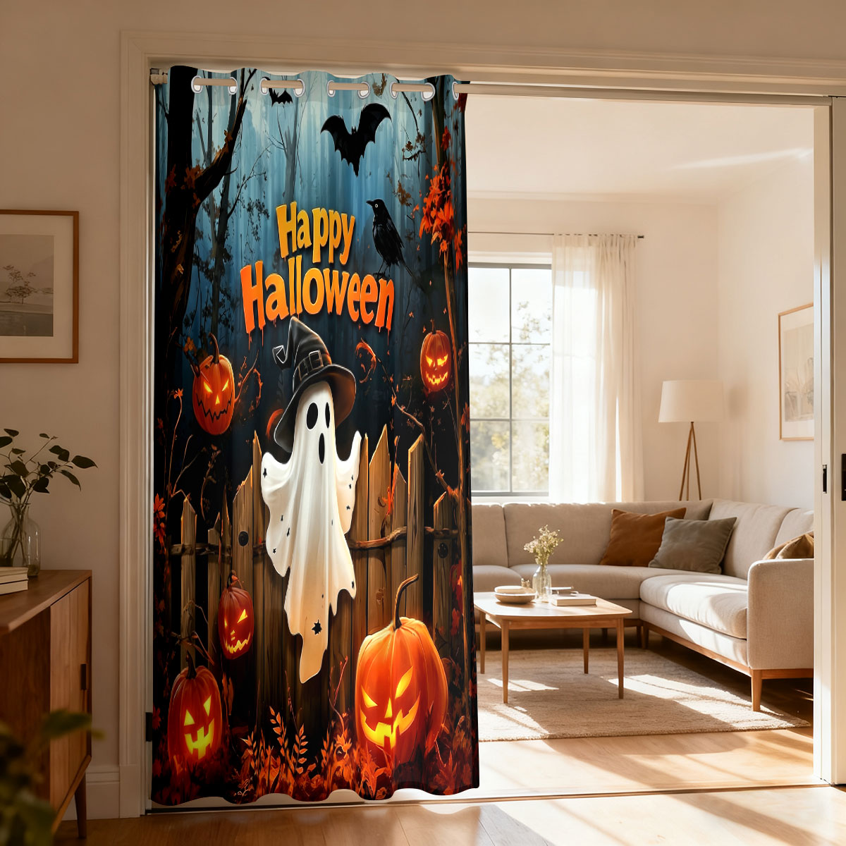 1 szt. Halloweenowa Zasłonka z – Home Office Rate recenzja i cena