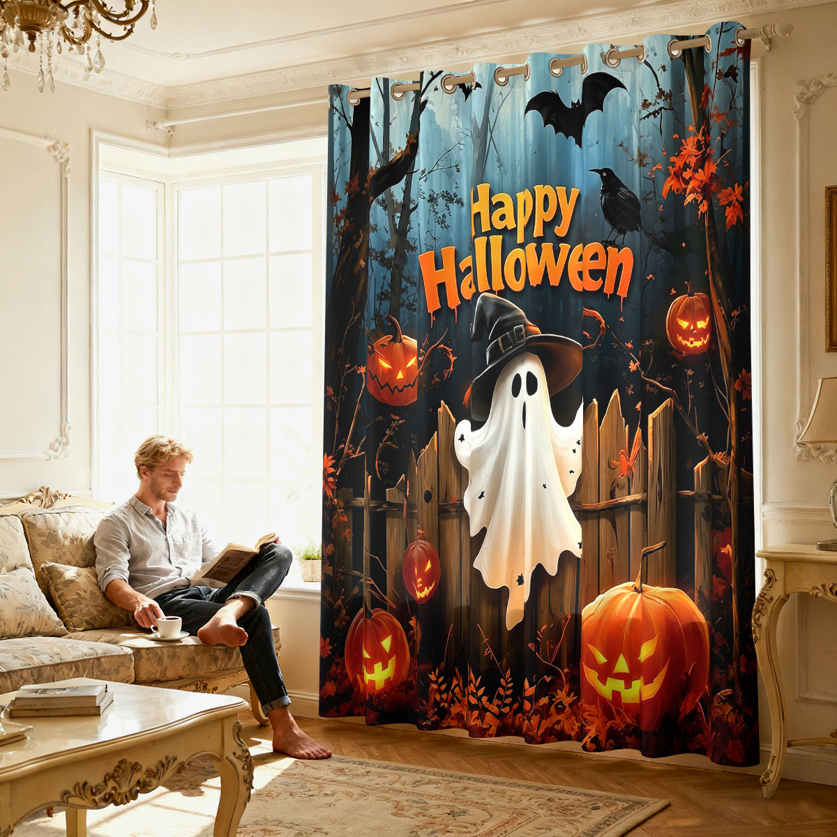 1 szt. Halloweenowa Zasłonka z – Home Office Rate recenzja i cena