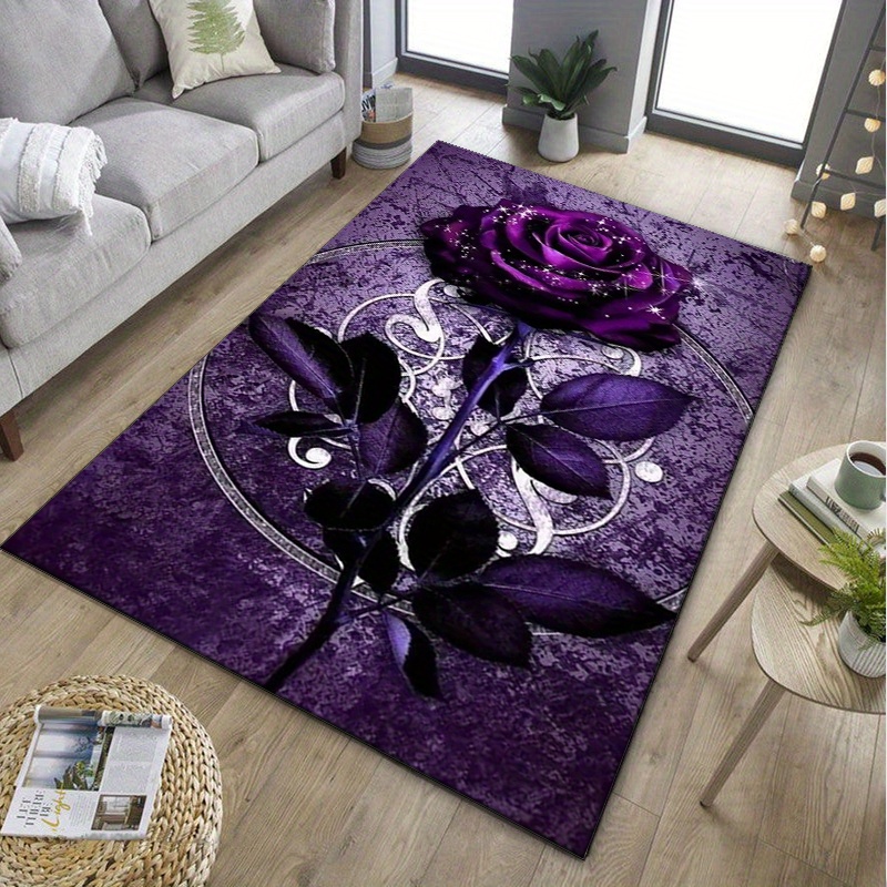 Dywan z fioletowymi liśćmi do  – Home Office Interior Design recenzja i cena